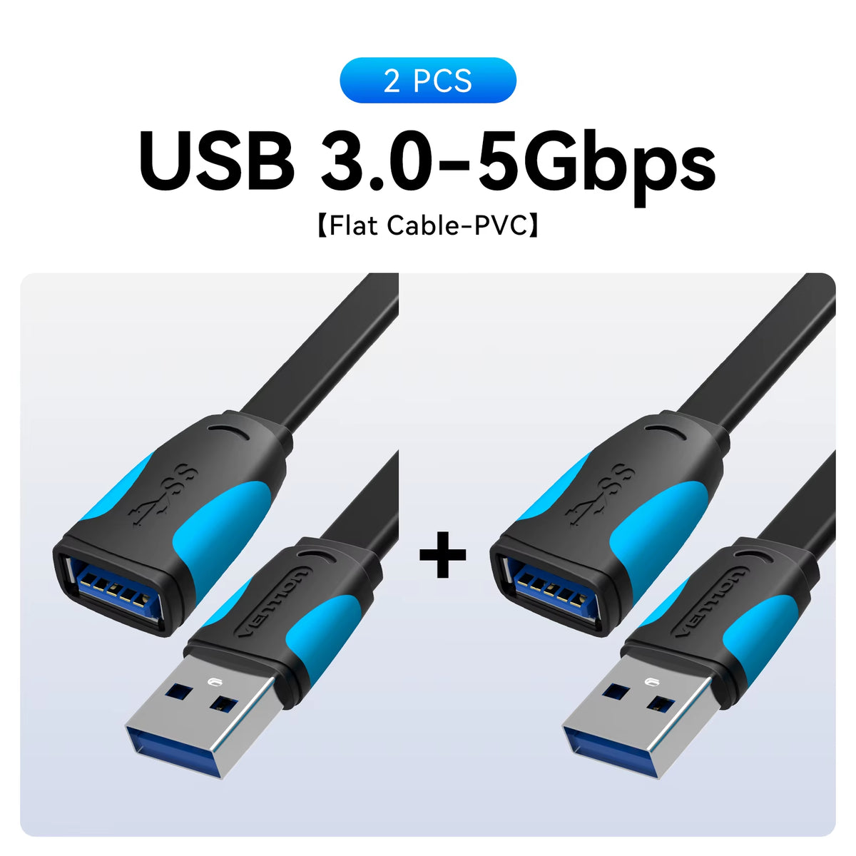 Vention USB 3.0 Male to Female Extension Cable - Data Transfer Cord for Smart TVs, PCs, and SSDs