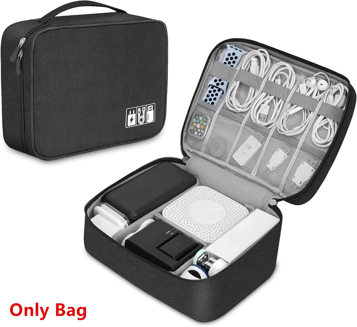 Waterproof Cable Storage Bag - Portable Digital Organizer for USB Data Lines and Charger Plugs, Ideal for Travel