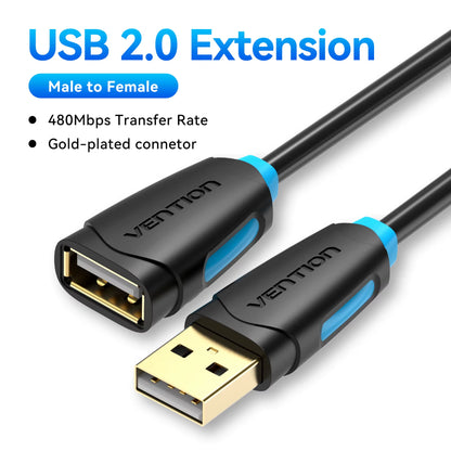 Vention USB 3.0 Male to Female Extension Cable - Data Transfer Cord for Smart TVs, PCs, and SSDs