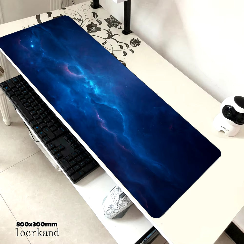 Nebula Gaming Mouse Pad 900x400x3mm with Locked Edges - High-End Desk Mat for Gamers and Computer Use