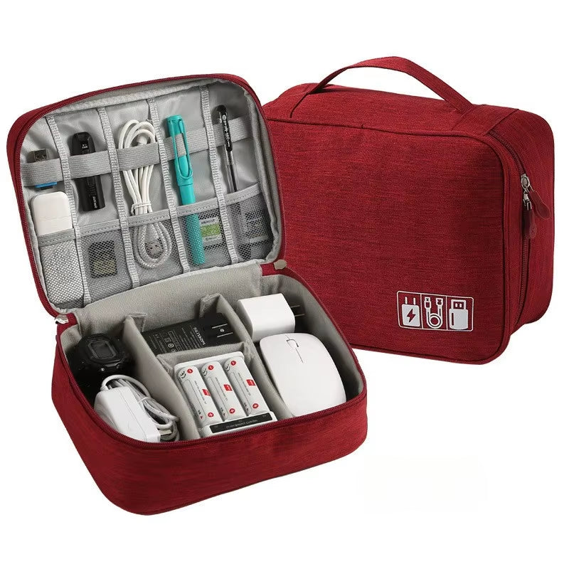 Waterproof Cable Storage Bag - Portable Digital Organizer for USB Data Lines and Charger Plugs, Ideal for Travel