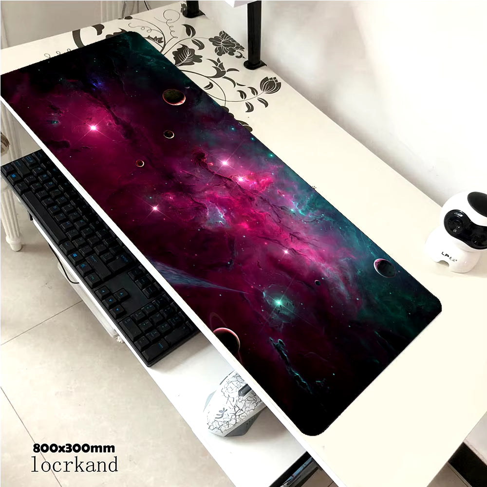 Nebula Gaming Mouse Pad 900x400x3mm with Locked Edges - High-End Desk Mat for Gamers and Computer Use