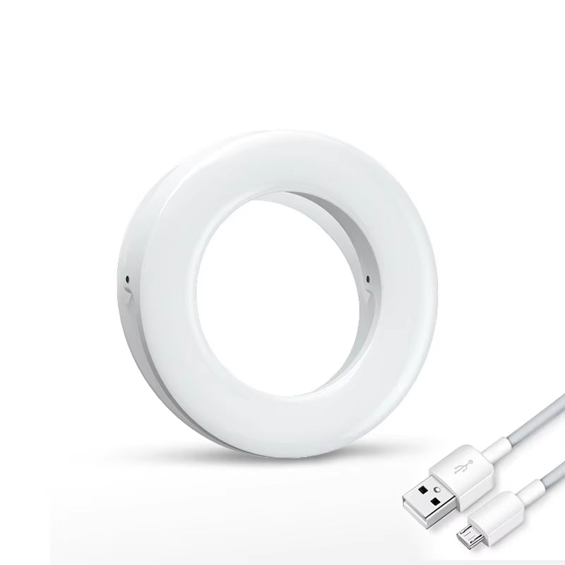 Selfie Ring Light Fill Light Rechargeable 3 Light Modes with Clip Video Conference Light Lamp for Phone/Laptop/Tablet/Make Up