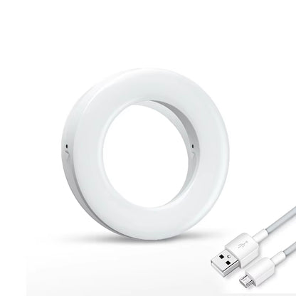 Selfie Ring Light Fill Light Rechargeable 3 Light Modes with Clip Video Conference Light Lamp for Phone/Laptop/Tablet/Make Up