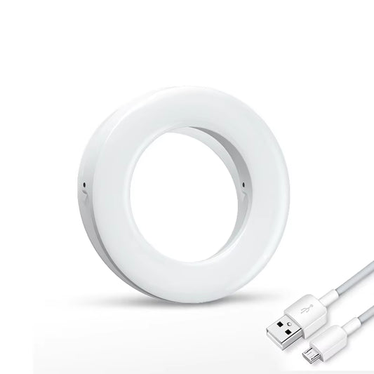 Selfie Ring Light Fill Light Rechargeable 3 Light Modes with Clip Video Conference Light Lamp for Phone/Laptop/Tablet/Make Up