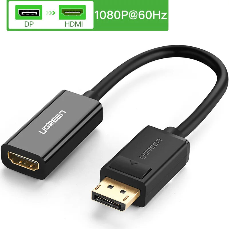 4K DisplayPort to HDMI Adapter - 1080P DisplayPort Cable Converter for PC, Laptop, and Projector