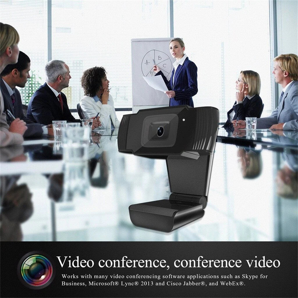 720P HD Rotatable Webcam with Microphone for Desktop and Laptop Video Recording