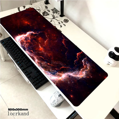 Nebula Gaming Mouse Pad 900x400x3mm with Locked Edges - High-End Desk Mat for Gamers and Computer Use