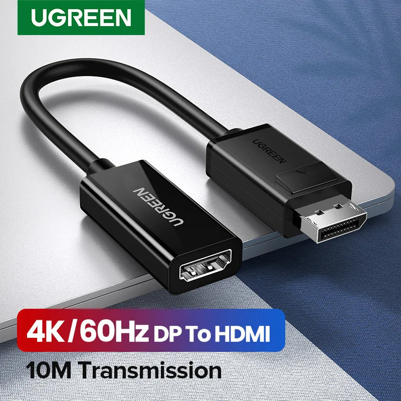 4K DisplayPort to HDMI Adapter - 1080P DisplayPort Cable Converter for PC, Laptop, and Projector