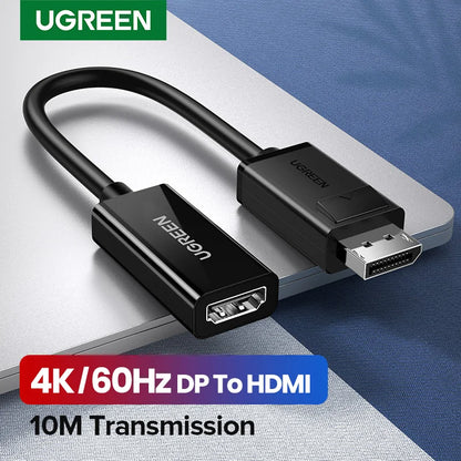 4K DisplayPort to HDMI Adapter - 1080P DisplayPort Cable Converter for PC, Laptop, and Projector