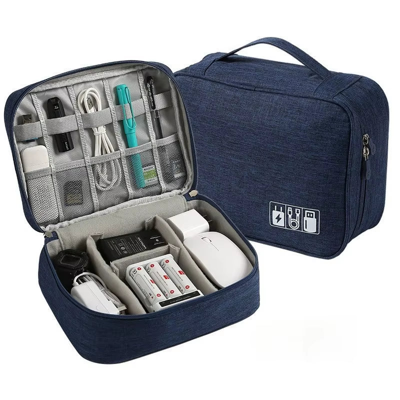 Waterproof Cable Storage Bag - Portable Digital Organizer for USB Data Lines and Charger Plugs, Ideal for Travel
