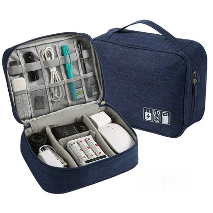 Waterproof Cable Storage Bag - Portable Digital Organizer for USB Data Lines and Charger Plugs, Ideal for Travel