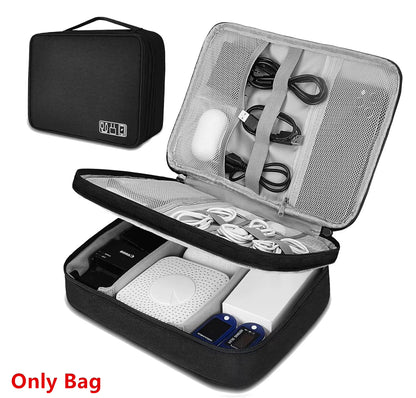 Waterproof Cable Storage Bag - Portable Digital Organizer for USB Data Lines and Charger Plugs, Ideal for Travel
