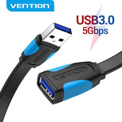 Vention USB 3.0 Male to Female Extension Cable - Data Transfer Cord for Smart TVs, PCs, and SSDs