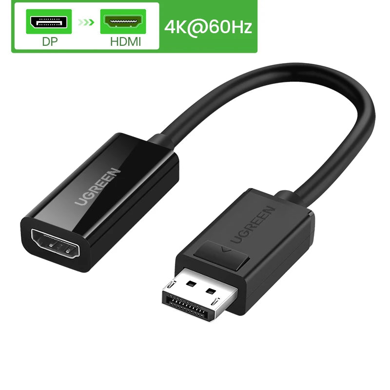 4K DisplayPort to HDMI Adapter - 1080P DisplayPort Cable Converter for PC, Laptop, and Projector