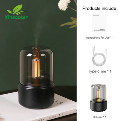 KINSCOTER Compact Aroma Diffuser and USB Humidifier with Essential Oil Night Light and Cold Mist Function for Home and Gifting