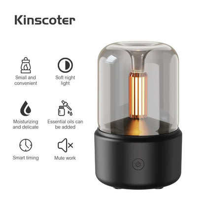 KINSCOTER Compact Aroma Diffuser and USB Humidifier with Essential Oil Night Light and Cold Mist Function for Home and Gifting
