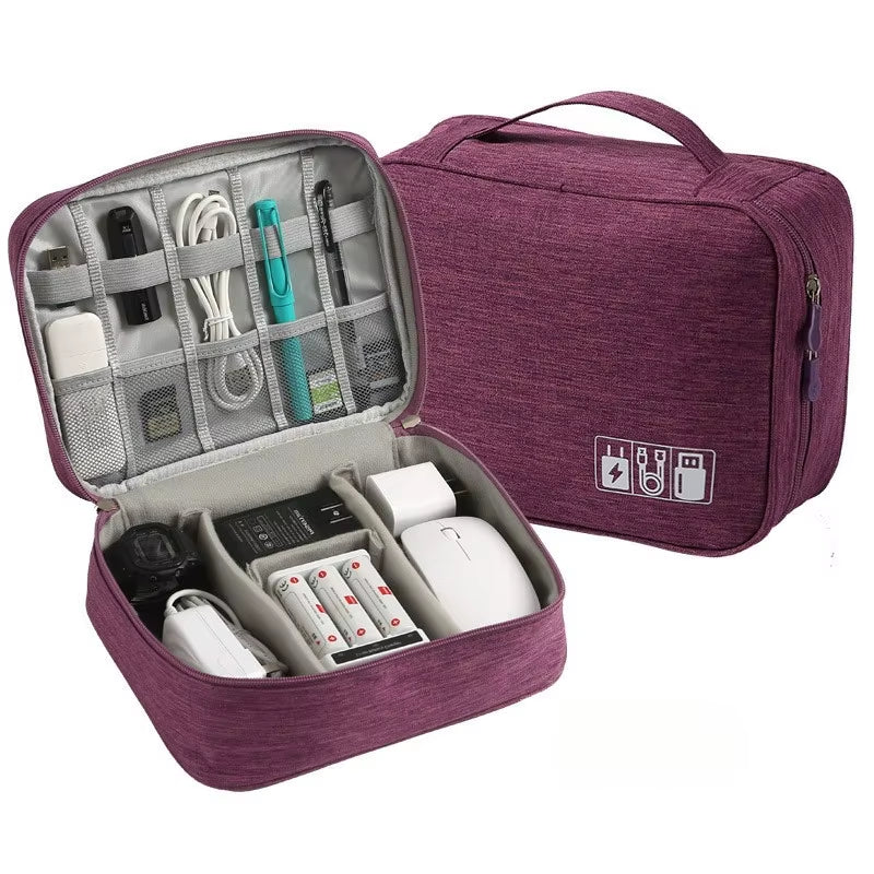 Waterproof Cable Storage Bag - Portable Digital Organizer for USB Data Lines and Charger Plugs, Ideal for Travel