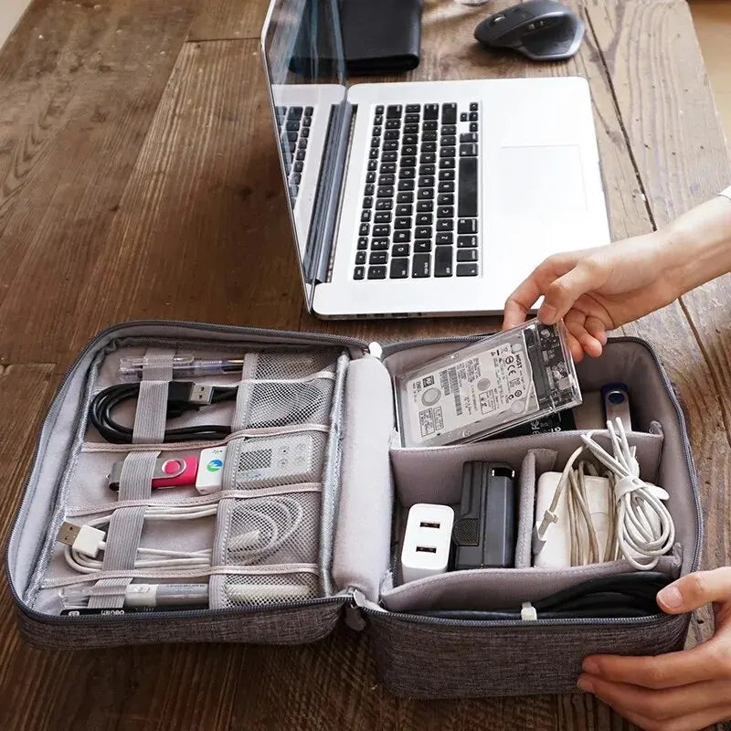 Waterproof Cable Storage Bag - Portable Digital Organizer for USB Data Lines and Charger Plugs, Ideal for Travel