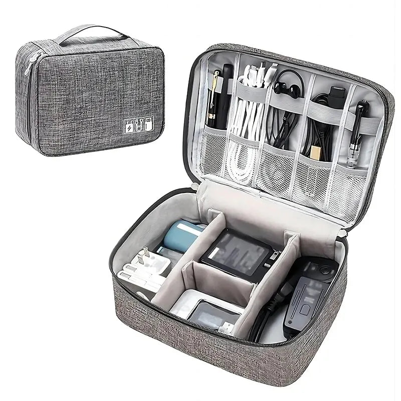 Waterproof Cable Storage Bag - Portable Digital Organizer for USB Data Lines and Charger Plugs, Ideal for Travel