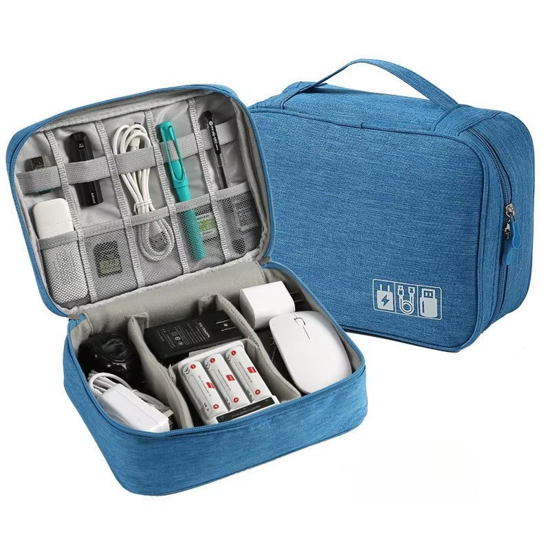 Waterproof Cable Storage Bag - Portable Digital Organizer for USB Data Lines and Charger Plugs, Ideal for Travel