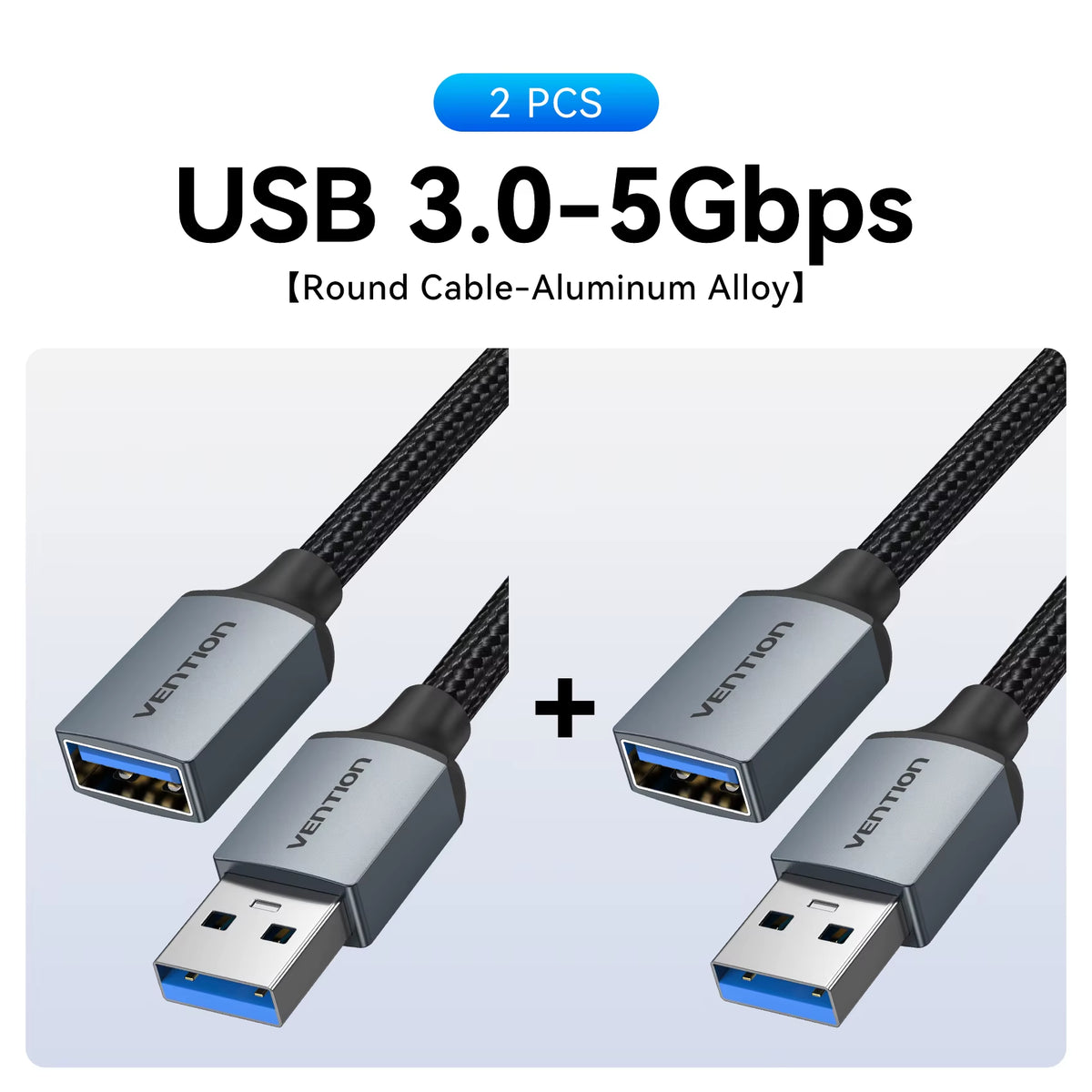 Vention USB 3.0 Male to Female Extension Cable - Data Transfer Cord for Smart TVs, PCs, and SSDs