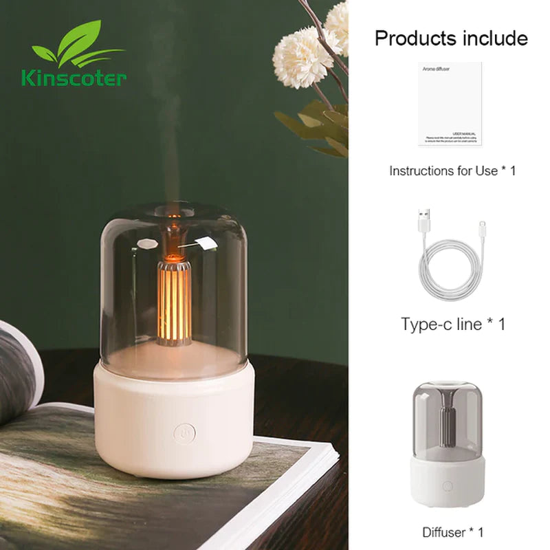 KINSCOTER Compact Aroma Diffuser and USB Humidifier with Essential Oil Night Light and Cold Mist Function for Home and Gifting