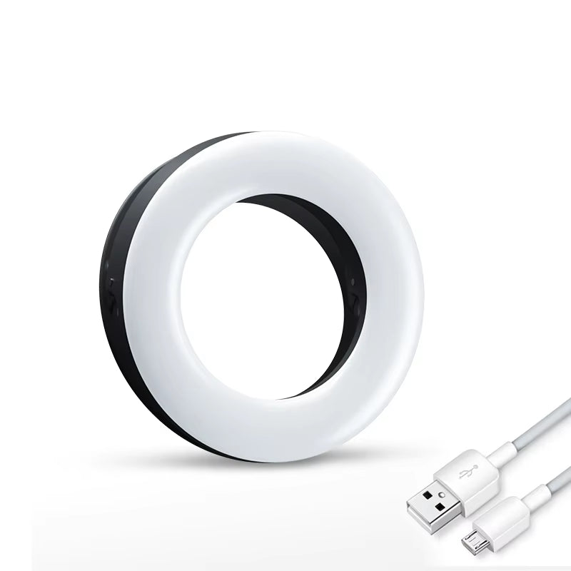 Selfie Ring Light Fill Light Rechargeable 3 Light Modes with Clip Video Conference Light Lamp for Phone/Laptop/Tablet/Make Up