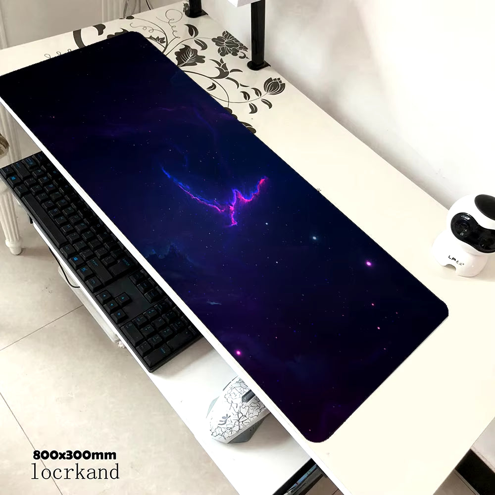 Nebula Gaming Mouse Pad 900x400x3mm with Locked Edges - High-End Desk Mat for Gamers and Computer Use
