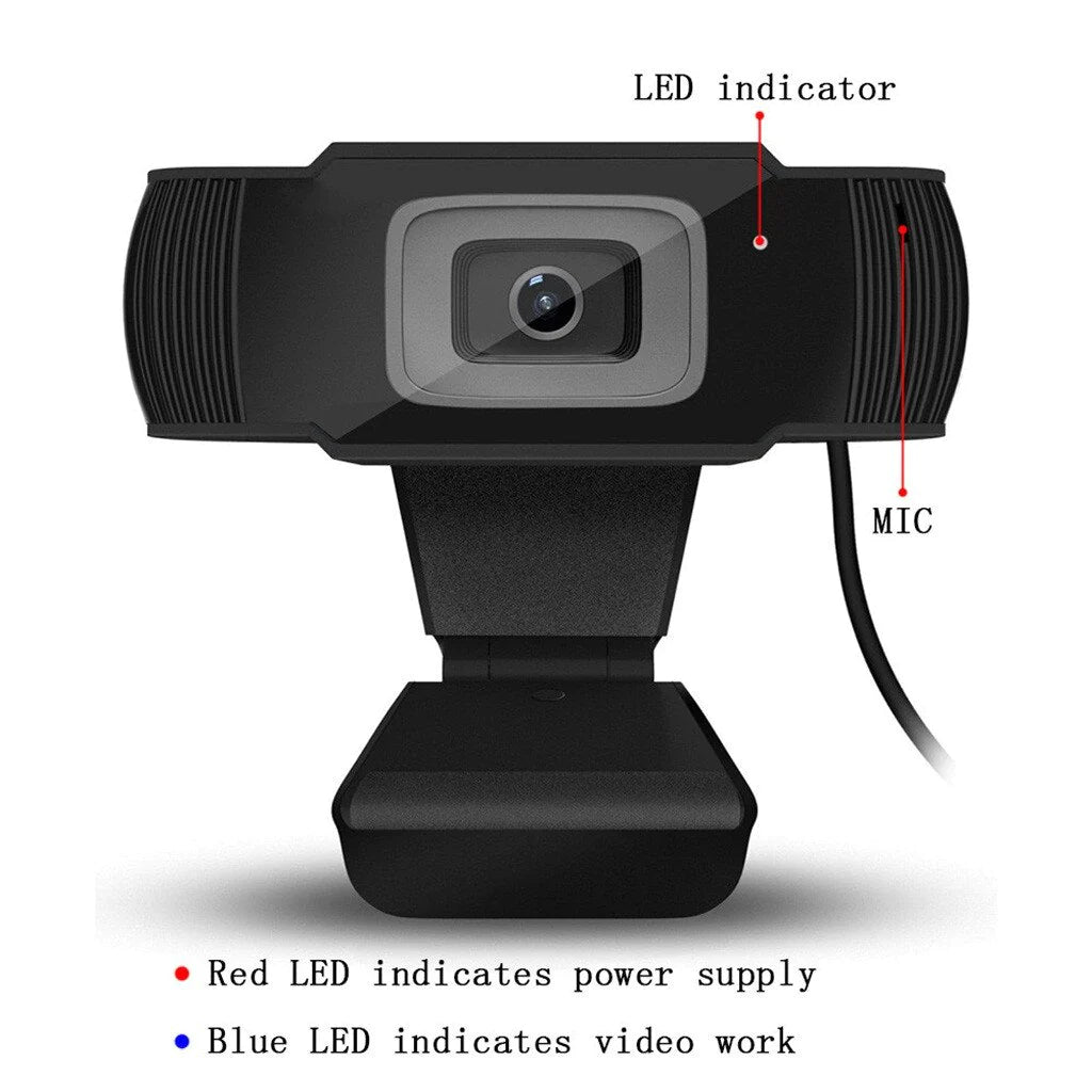 720P HD Rotatable Webcam with Microphone for Desktop and Laptop Video Recording