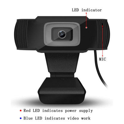720P HD Rotatable Webcam with Microphone for Desktop and Laptop Video Recording