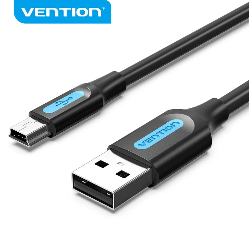 Mini USB 2.0 Fast Charging Data Cable for Digital Cameras, HDDs, MP3/MP4 Players, DVRs, and GPS Devices